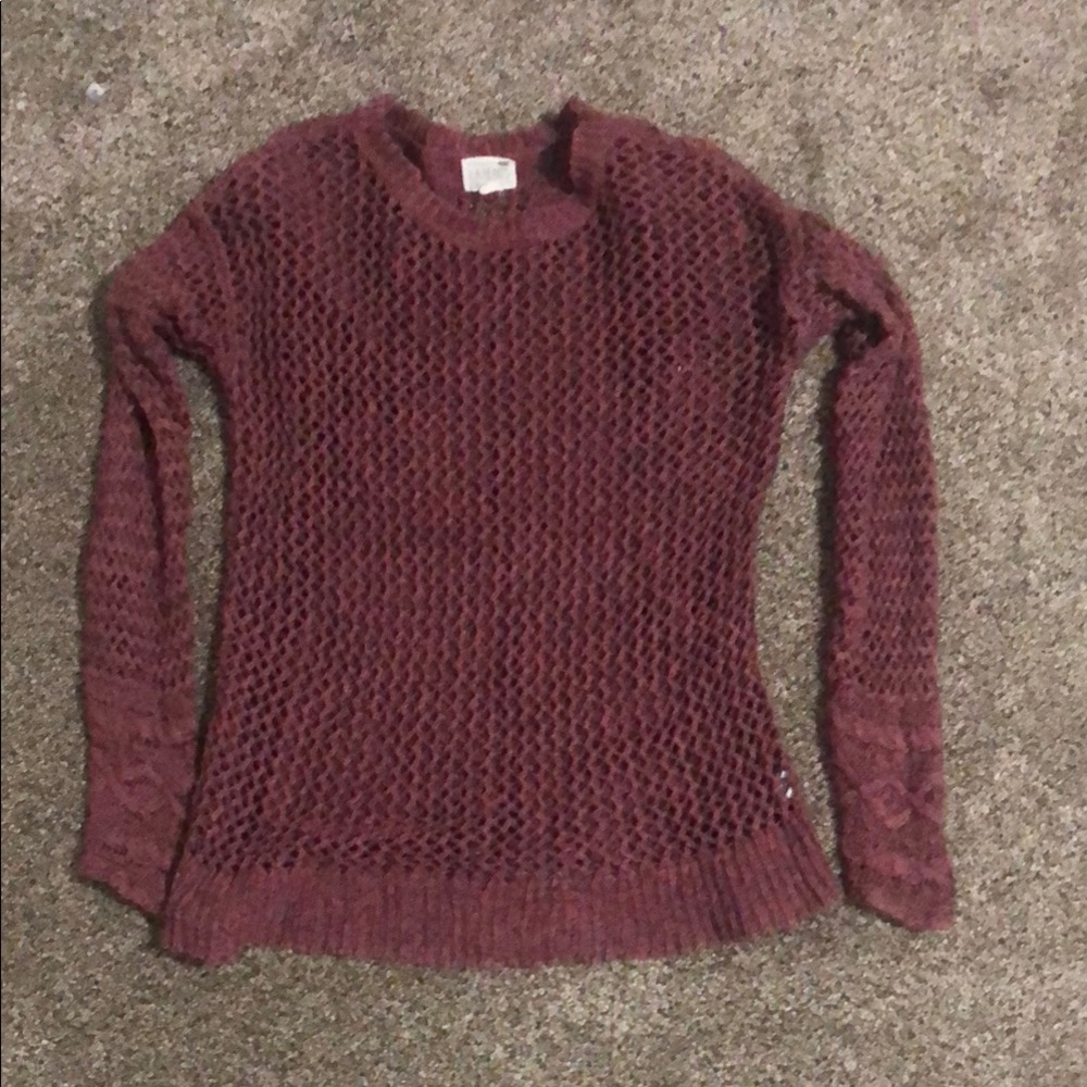 La Hearts Burgundy Knit Sweater